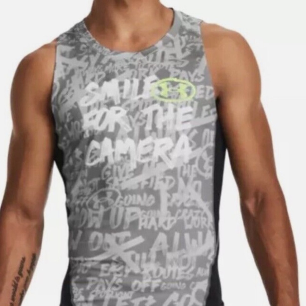 UNDER ARMOUR MEN ALTER EGO Tank Top SLEEVELESS SMILE FOR THE CAMERA TIGHT SHIRT